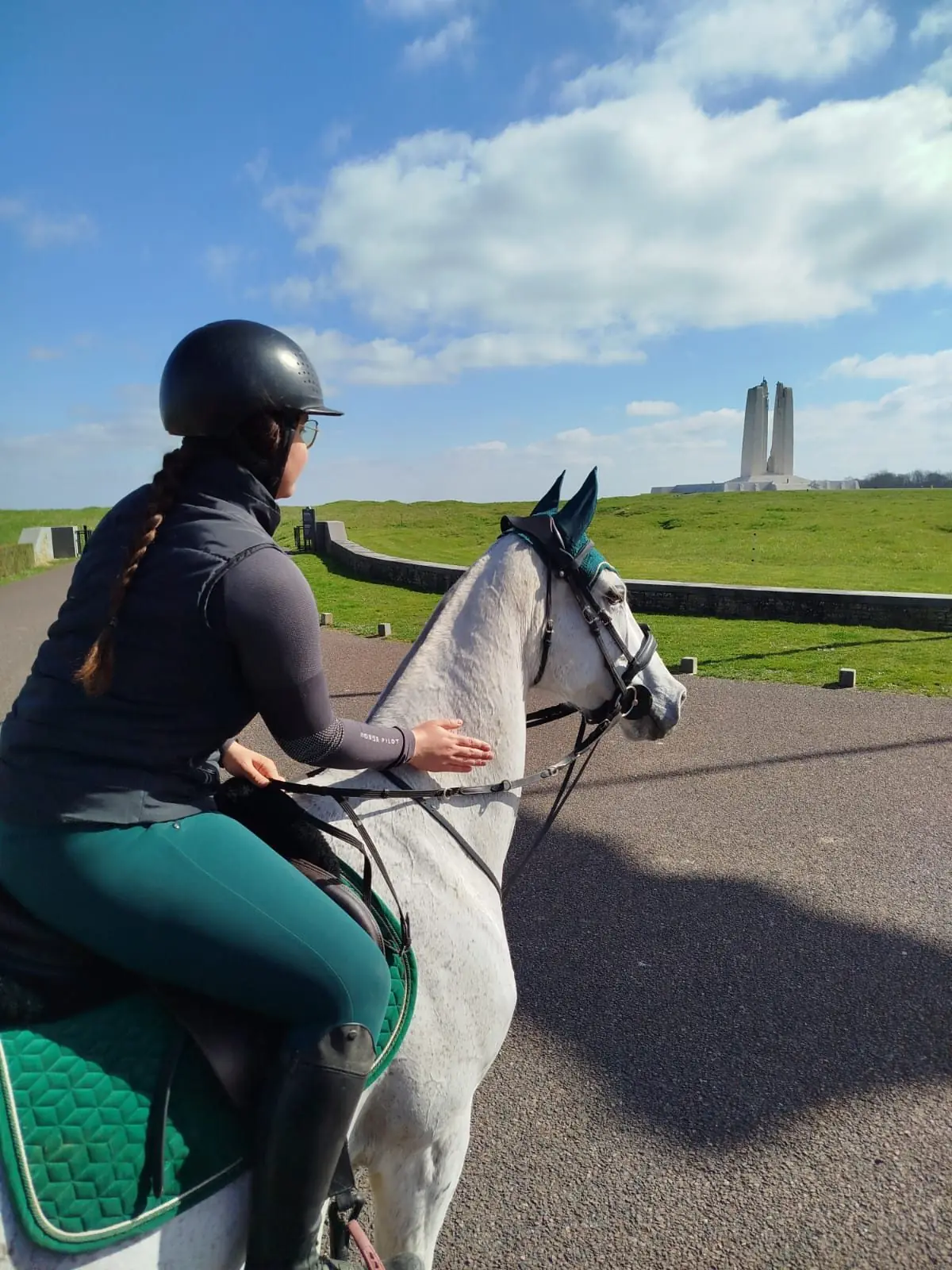 Rééducation d’un cheval en balade montée en extérieur